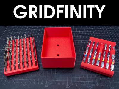 Gridfinity 2x3 Bit storage box for 76 hex bits