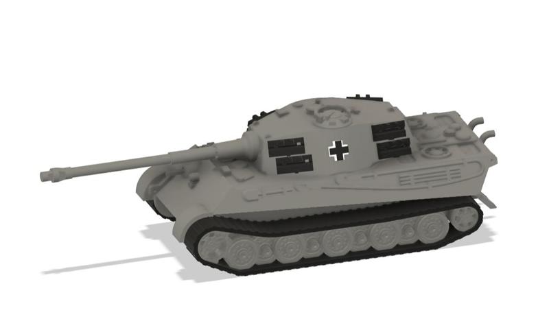 King Tiger "Tiger II" German Tank 1/72 (fusion360)