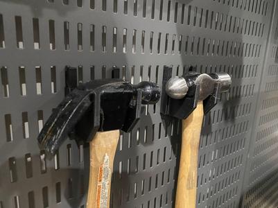Elfa utility pegboard hammer holders