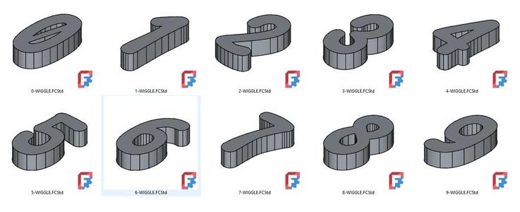 Numbers font Wiggle Curves