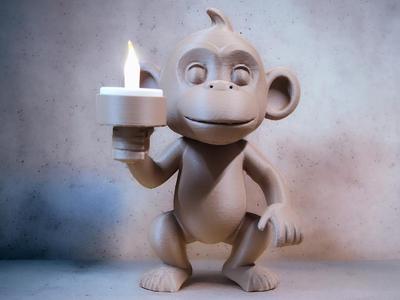 Lumina Monkey-Candle Holder with a Magical Smile