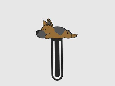 BookMark Dog German Shepherd Sleep Cute Kawaii