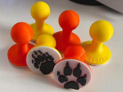 Stamps with animals footprints for "Play-Doh"