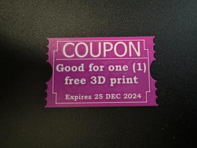 Free 3D Print Coupon