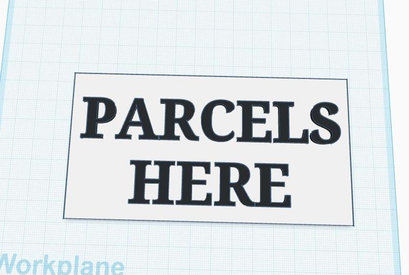 'Parcels Here' Sign