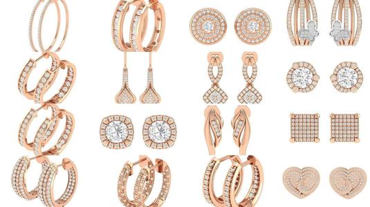 432 Diamond Earrings jcd 3dm stl renders details 3D Model Collection