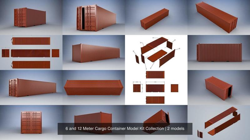 6 and 12 Meter Shipping Container Model Kit Collection