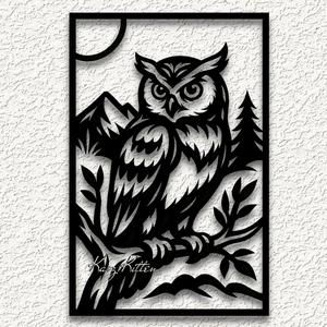 framed owl wall art mountain wildlife bird home decor