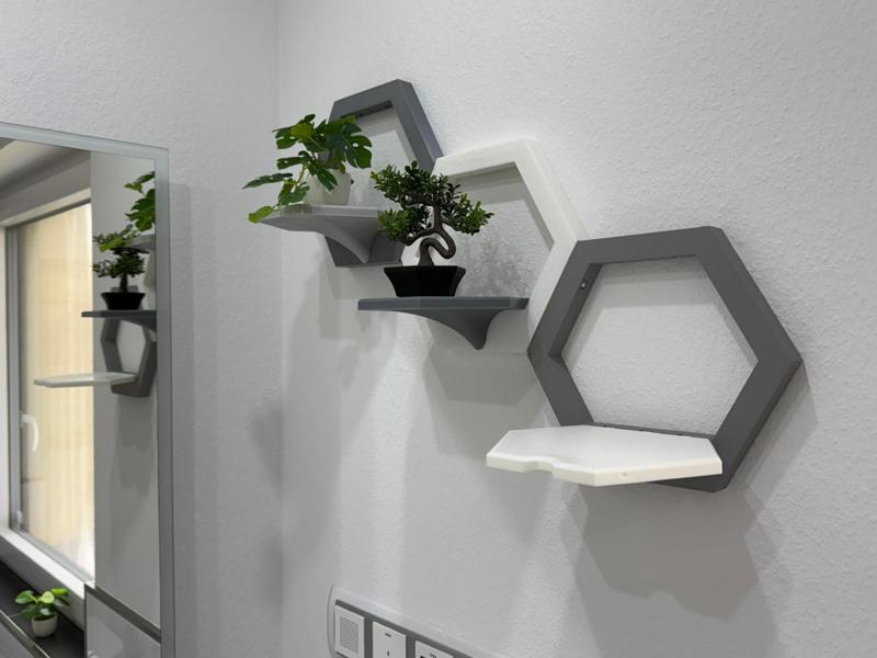 Foldable multicolored modular Hexagonal shelf 