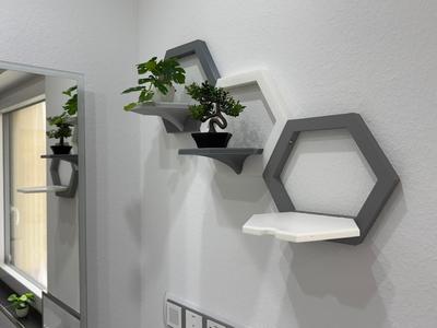 Foldable multicolored modular Hexagonal shelf 