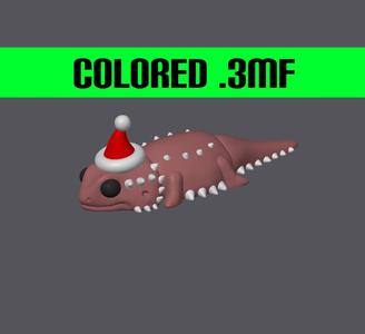 Christmas Bearded Dragon - Mini Monster #5 Colored .3MF