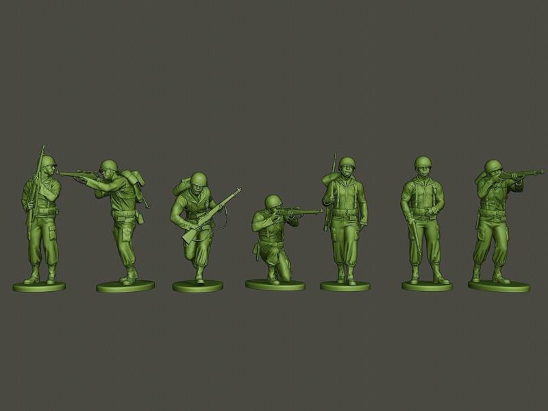 American soldier ww2 A5 Pack 3D Model Collection