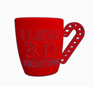 Candy Cane I Love 3D Printing Mug 