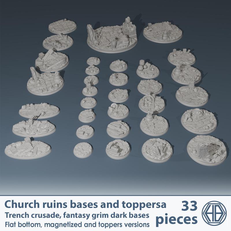 Bases and toppers - trench crusade - church ruins