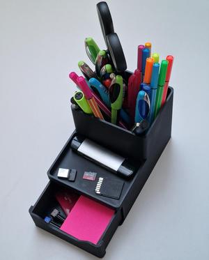 Pencil holder with drawer