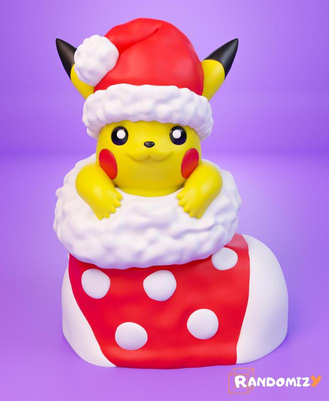 Pikachu in a Christmas Sock_Pose 1 (Fanart)