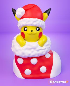 Pikachu in a Christmas Sock_Pose 1 (Fanart)