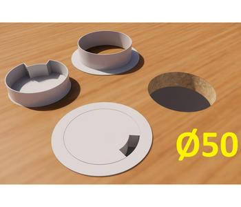 Desk cable grommet for Ø 50 mm hole (Ring+Cover)