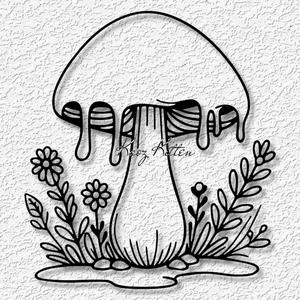 trippy dripping mushroom wall art hippie shroom home decor