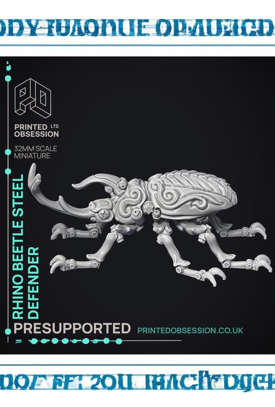 Rhino Beetle Steel defender - Artificer Construct - PRESUPPORTED - 32mm Scale 
