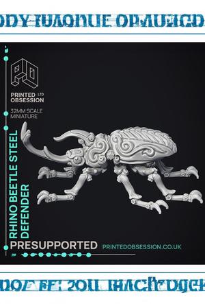 Rhino Beetle Steel defender - Artificer Construct - PRESUPPORTED - 32mm Scale 