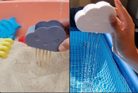 Raining sand or water cloud