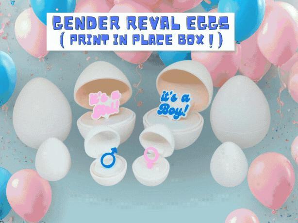 Reveal Gender Eggs - Print in place Box