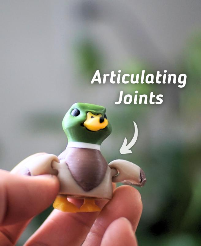 Malleable Mallard- Articulated Fidget Duck - Ludo 3D Printed Flexy Fidget Toy