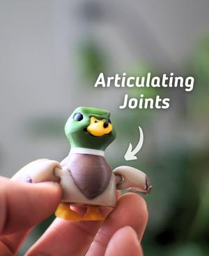 Malleable Mallard- Articulated Fidget Duck - Ludo 3D Printed Flexy Fidget Toy