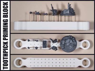 Toothpick Priming Block – Miniature Painting Stand