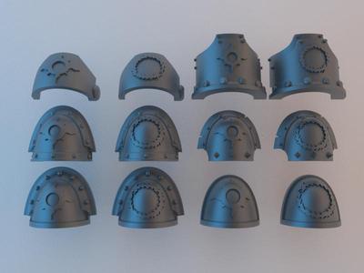 (Chaos) Space Marine Shoulder Pads - Thousand Sons