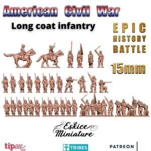 ACW long coat infantry - 15mm