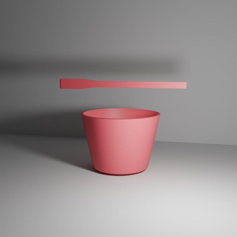 Craft Mixing Tub and Stirrer - 30mm tall