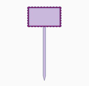 Scalloped Border Plant Label 4 Inch Pick.stl