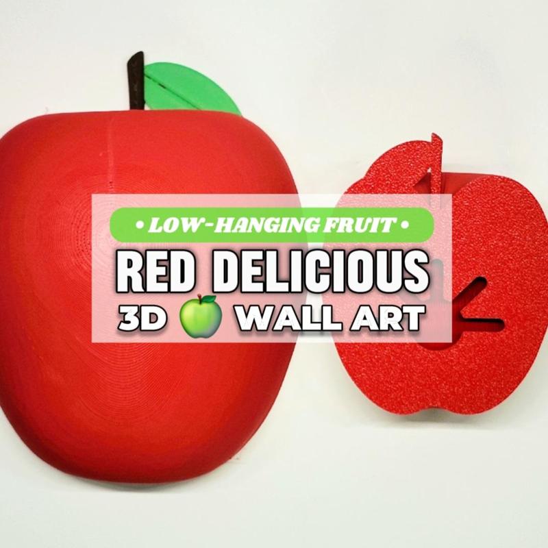 Jumbo Red Delicious Apple Decorative Pop-Out 3D Wall Art :: The 'Low-Hanging Fruit' Collection