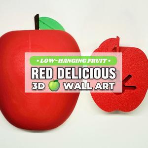 Jumbo Red Delicious Apple Decorative Pop-Out 3D Wall Art :: The 'Low-Hanging Fruit' Collection