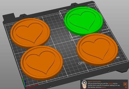 Cup mat with heart