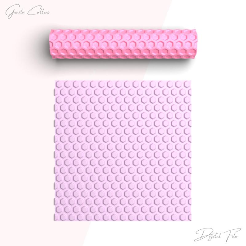 Hexagons Texture Roller For Polymer Clay, Geometric Clay Texture Rolling Pin, Clay Tool, No: 1434
