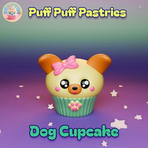 Kawaii Dog Cupcake Chibi