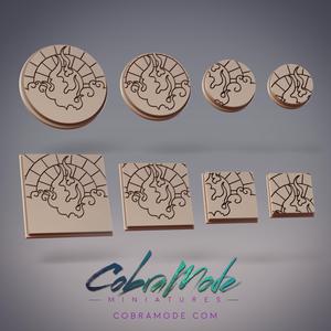 Fire Inlay Flooring Base Pack (8pcs) - Round and Square Versions 