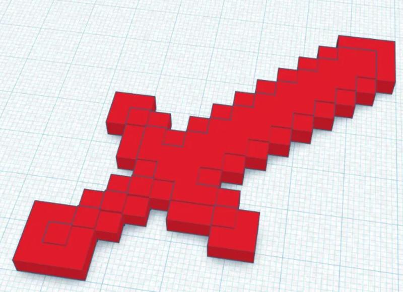 Minecraft Sword (With pixelated texture)