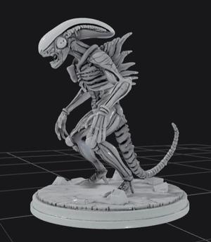 Xenomorph on platform.glb