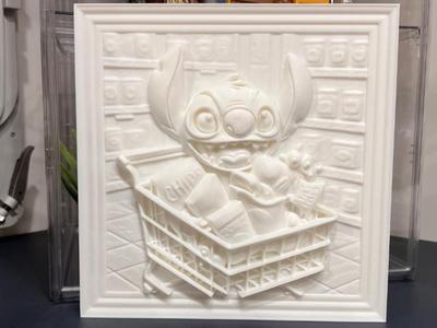 Stitch's Shopping Spree – A Cheerful 3D Relief
