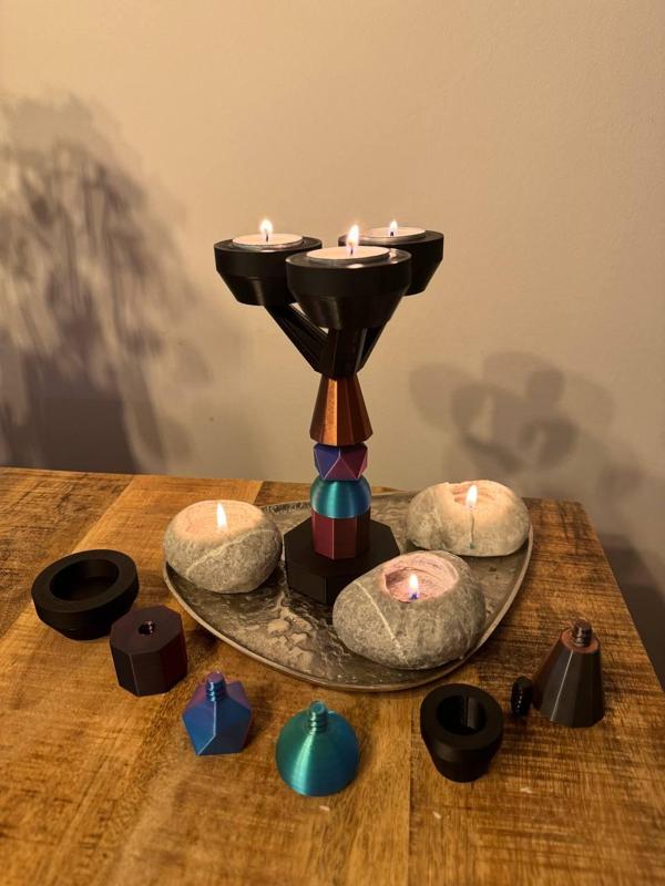Modular candlestick / candelabrum