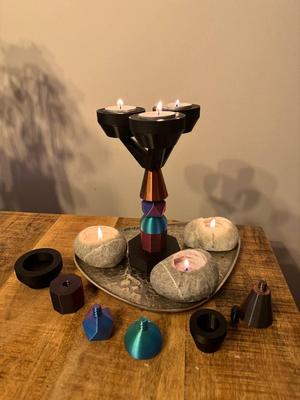 Modular candlestick / candelabrum