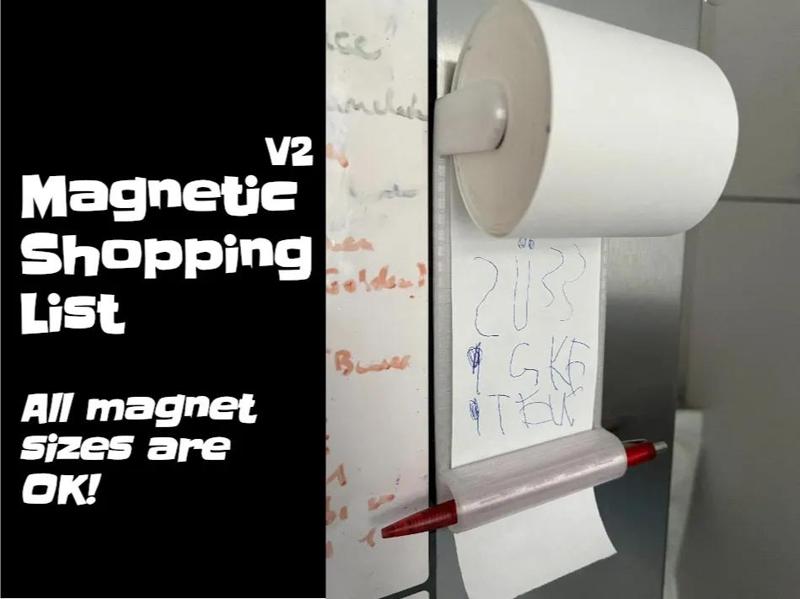 Magnetic shopping list V2 - configurable