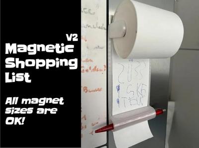 Magnetic shopping list V2 - configurable