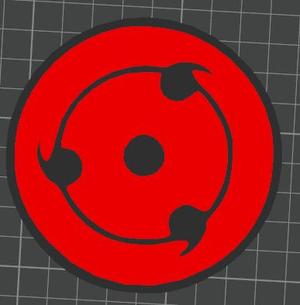 Tomoe 3 Sharingan coaster Naruto 93mm Mangekyou