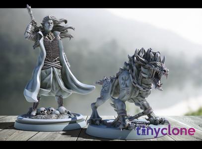Drow Blackguard with Hellhound