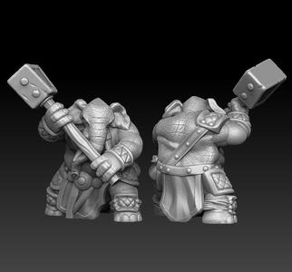 elephant tribal warrior with twohanded hammer